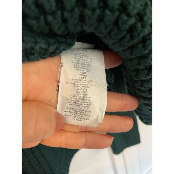 Michael Michael kors green chunky knit cowl neck pocket front sweater - Picture 5 of 10